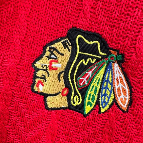 Chicago Blackhawks Jacket Womens Small Full Zip Knit Embroidered NHL Hockey NEW - Picture 3 of 10